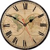 TAHEAT World Map Wall Clock, Large Classic Wooden Clocks, Quiet