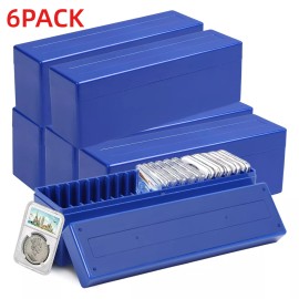 Unbranded 6PC Storage Box Plastic Case for 20 Certified PCGS NGC Slabs Coin Holders Box
