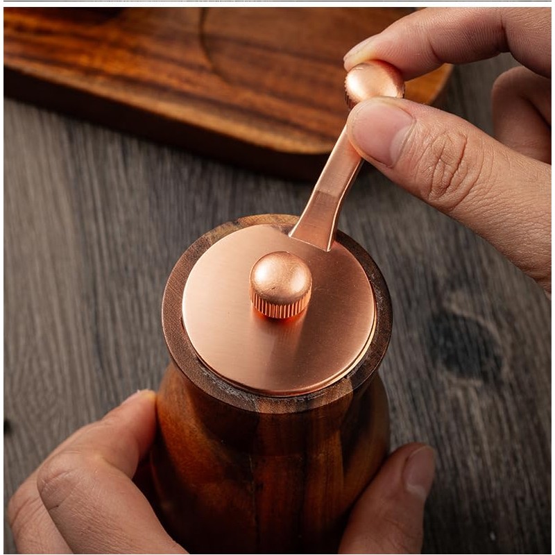 2 Pcs Wooden Salt and Pepper Grinder Set - Manual