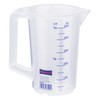 Hunersdorff 935000 Graduated Can with Closed Handle, White/Blue, 500 ml