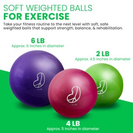 Soft Weighted Balls for Exercise - Customizable Workout Balls for Yoga, Rehab, Pilates and Fitness - Latex Free, Easy to Grip, Versatile Physical Therapy Exercise Ball - Lime, 2lbs (2 Pack)