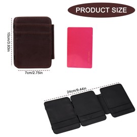 AfitLulu Mens Wallets Ultra-Thin Flip Style Magic Card Holder Wallet, PU Leather Mens Slim Wallet Triple Fold Credit Card Wallet with 6 Credit Card Slots and Transparent ID Window (Brown)