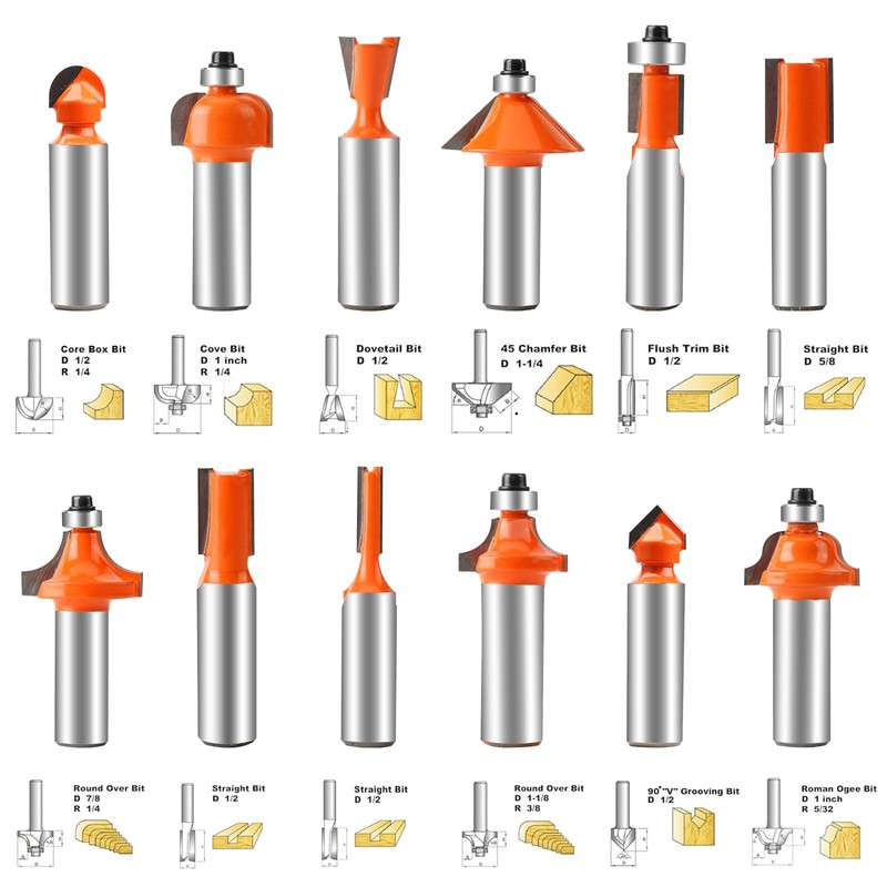 Yueqing Zhongji Router Bit 1/2 Shank Router bits 1/2 Shank