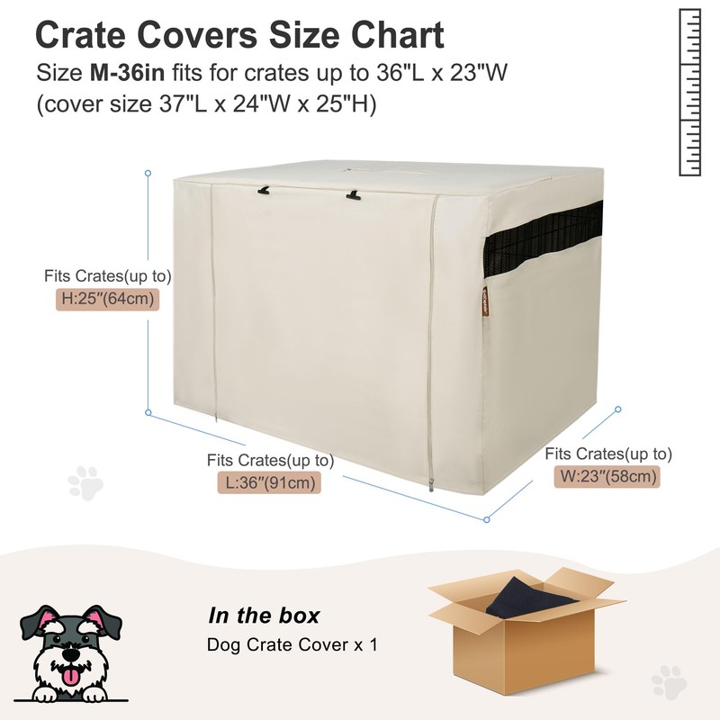HiCaptain HiCaptain Polyester Dog Crate Cover - Durable Windproof Pet