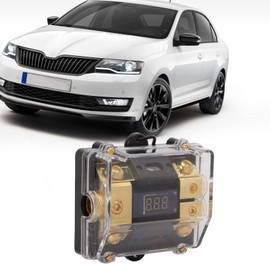 Power Ground Distributor, Car Audio Distributor, 1 in 2 out Power Ground Splitter Copper Universal for Car Audio 0/2 Gauge Cord 120a ABS Copper