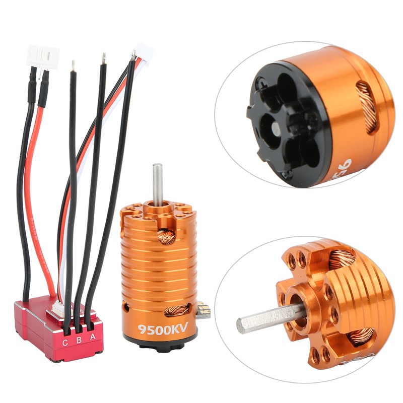 1410 Brushless Motor 18A Red ESC Set RC Car Replacement