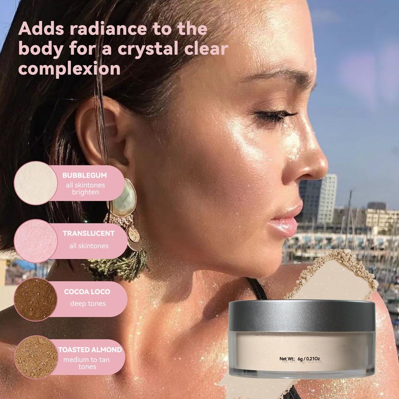 Eazerom 19 Glow Setting Powder, Loose Powder, Transparent, Natural, Transparent