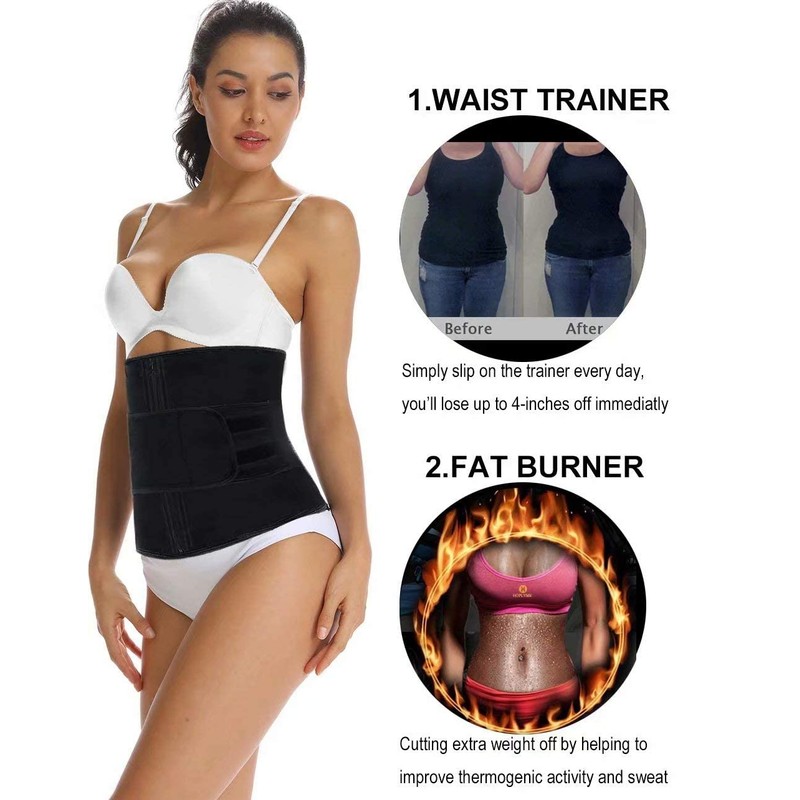 HOPLYNN Neoprene Sweat Waist Trainer Corset Trimmer Shaper Belt for