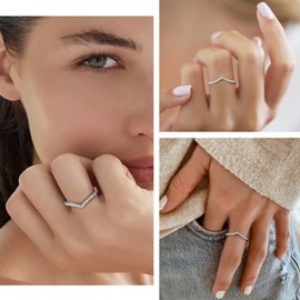 Bestyle Women's 925 Silver Ring Size J to Z, Sterling Silver