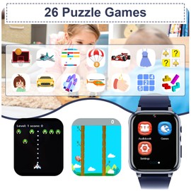 26 Games Kids Smart Watch For 3-12 Boys & Girls, Smart Watch For Kids With HD Camera, Music Player Alarm Clock, Multipule Wallpaper Smartwatches