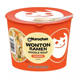 Maruchan Microwavable Wonton Bowl, Chicken Flavor, 3.69 Oz, 6 Count