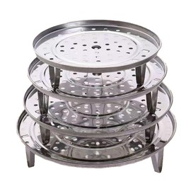 This sturdy steaming rack is not easy to deform, and can be used for a long time (Silver, L)
