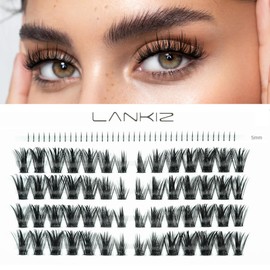 LANKIZ Manga Lashes Individual, Anime Lash Clusters, Doll Manhua Eyelashes, Individual Lashes Natural DIY Wispy Manga Lash Clusters with Bottom Lashes, False Lash Extension at Home
