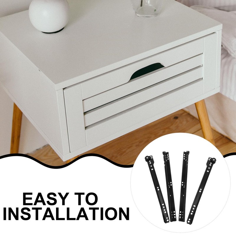 Gadpiparty Drawer Slide Rails for Furniture 2 Sectioned Easy to