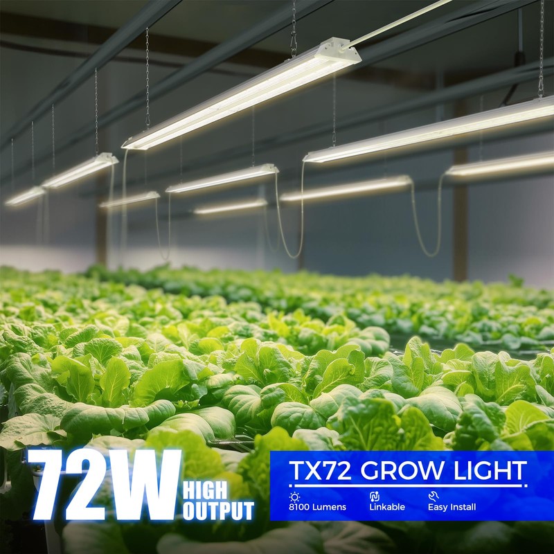Barrina TX72 4FT Plant Grow Light, 72W(500W Equivalent), High PPFD,
