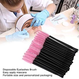 Cepillo Pestañas, Desechables Cepillos de Pestañas de Varitas Rímel Kit Paquete de 100 kits de herramientas de pincel de maquillaje de aplicador de varillas de pincel de pestañas (rosado)