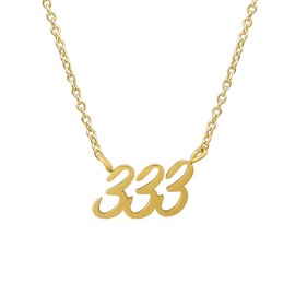 Balilou Angel Numbers Necklace Angel Number Bracelet Spiritual Jewellery Sign Cosmic Numbers 333, Stainless Steel