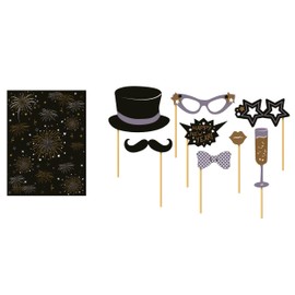 Fiestas Guirca Set of 8 Pezzi Photo Booth Props Capodanno Con Sfondo