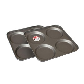 Samuel Groves 2X 4 Cup Yorkshire Pudding Tray Superior Long Life Double Coated Non Stick Made in England