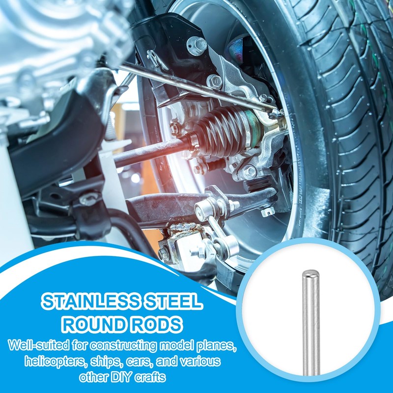 PATIKIL Round Metal Rod 2.3mm x 65mm, 30 Pcs Carbon