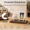 Baseball Display Case with Card Holder, Wood Base