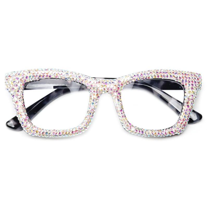 bullabulling Oprah style Bling Rhinestone Square Reading Glasses For Women