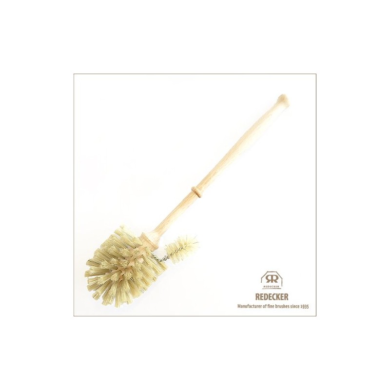 Redecker Natural Toilet Brush (Toilet Brush Set with Edge Cleaner)