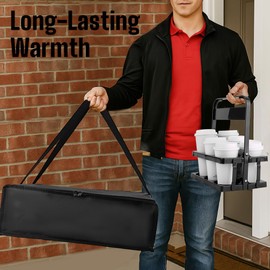 Bodaon Insulated Bag-Pizza Bags for Delivery & Plastic Portable Drink Carrier，20"x 20"x 6" ermicas/Warming/Heat Carrying Out Insulation Large Bag，Doordash Warmer/Hot Food BCarrier Box, Keeping Cooler