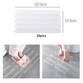 Anti Non Slip Bathtub Shower Stickers, Safety Bathtub Non Slip Stickers, Anti Skid Treads Tape for Shower,Tub,Steps, Floor-Strength Adhesive Grip Appliques for Baby,Senior,Adult 8 * 0.8In 24 pcs