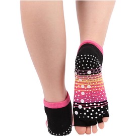 Toe Separator Socks; Toe Spacer Foot Alignment Sock (Black, One Size)