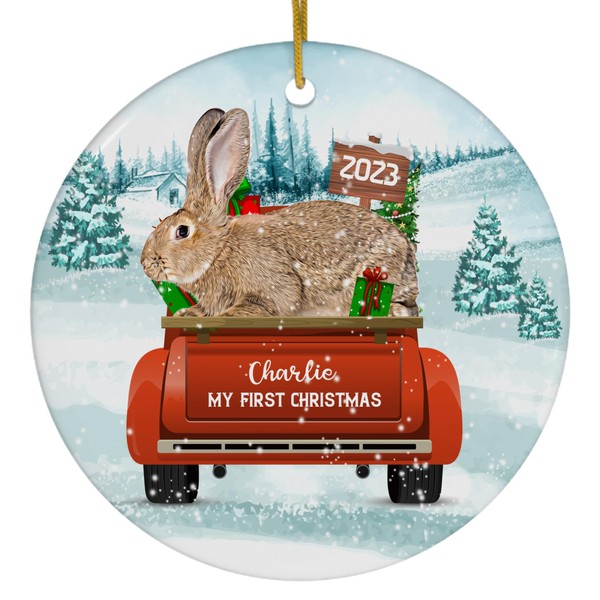 Winter Welcome Sandy Flemish Giant Rabbit My First Christmas Ornaments
