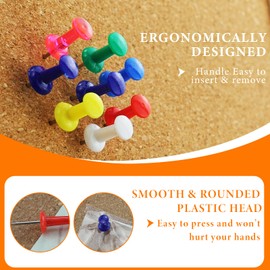 Pack of 700 Multicoloured Drawing Nails, Pins, Creative Decorative Colourful Drawing Pins, Large, Colourful Push Pins for Photos, Hanging Tacks, Tags, Office and Home, Bulletin Board