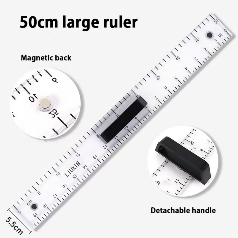 Magnetic Geometry Tool Set Clear Drafting Tools Mathematics Protractor, Triangular