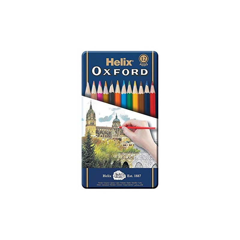 Helix Oxford Colouring Pencils in Metal Tin (Pack of 12)