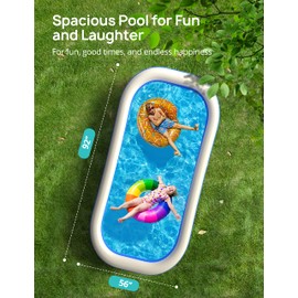 Inflatable Pool, EVAJOY 92''×56''×20'' Inflatable Swimming Pool for Summer Water Party BPA-Free Above Ground Blow Up Kiddie Pool Ball/Sand Pit,Backyard Outdoor Indoor Age 3+