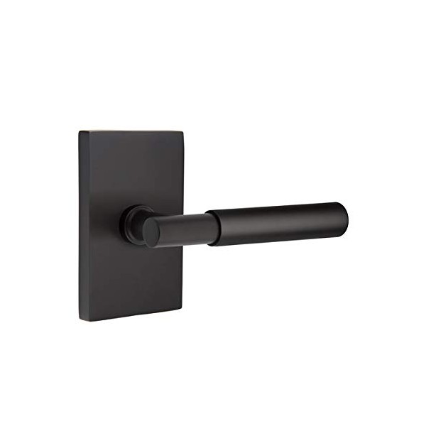 EMTEK Modern Rectangular Rosette Privacy Set with Matching Finish Myles