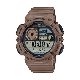 Casio WS1500H Series | Men’s Digital Watch | Beige | 100 SEC Stopwatch | Countdown Timer | LED Light | 100 Meter Water Resistance | Multi Function Alarm | Auto Calendar | Dual Time| 10 Yr Battery