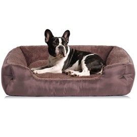 Dog Beds for Small Dogs Washable, Rectangle Dog Bed, Warming Soft Calming Sleeping Puppy Bed with Anti-Slip Bottom
