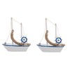Operitacx 2 Pcs Mediterranean Ship Sailboat Decor Wooden Sailing Boat