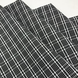 Black-White Small Checkered Plaid Fabric Yarn Dyed Polycotton for Sewing Christmas Craft and Home Decoration (Cut by The Yard)