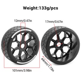 4pcs Pre-Mounted Tire Set Y-Shape Spoke Rim 17mm Hex for Arrma Felony Infraction 6S BLX Typhon 3S 6S MEGA550 Limitless Roller Upgrade Parts