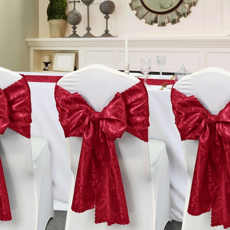 Eychei 2 Pack Red Satin Table Runner 12 x 108