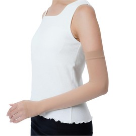 Satisfaction: Cooling, Run-Resistant, Antibacterial, Odor Resistant, Heat Shield, UV Absorbing, 90% UV Shielding Rate, Beige, Plain, Arm Cover, Hand to Upper Arm Length, Set of 1, SCY Zokki Fukuske