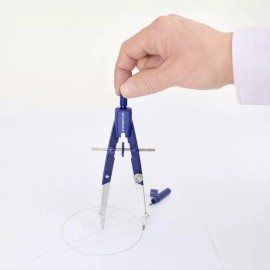 STAEDTLER Blue Silver Metal Compass with Quick Setting Universal Adapter and Spare Lead