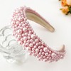 TRIXES Pink Pearl Beaded Headband - Comfortable Hair Band Accessory