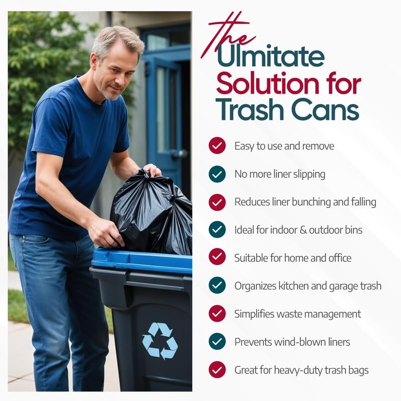 Rubber Bands 95-96 Gallon Trash Cans - Garbage Bag Holder