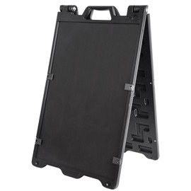 OrangeStar A-Frame Sidewalk Sign 24 x 36 Inch Folding Double Sided Sandwich Board Plastic Outdoor Advertising Signboard for Restaurant, Business, Events, Black (Frame only)