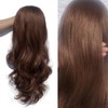 Half Wig Long Wavy Reddish Brown Wig 3/4 Full Head