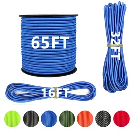 LUYADIN 1/4" x 32' Marine Grade Bungee Cord Elastic Shock Cord, Kayak Stretch String Rope, Heavy Duty Bungee Shock Cords for Repairing Tent Poles, DIY, Tie Downs (Blue)