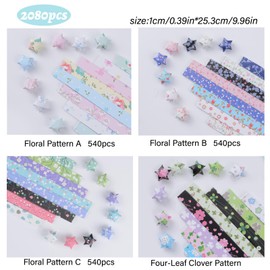 URROMA 2080Pcs Multicolor Origami Paper 6 x 6 Inches Smooth Rectangular Star Paper Strips for DIY Crafting, School Teaching